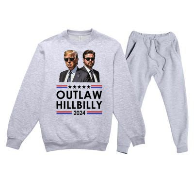 Trump Vance 2024 Outlaw Hillbilly Us Flag Vintage Elections Premium Crewneck Sweatsuit Set