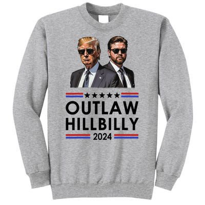 Trump Vance 2024 Outlaw Hillbilly Us Flag Vintage Elections Tall Sweatshirt