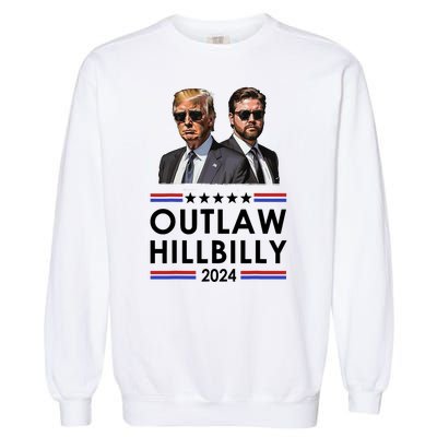 Trump Vance 2024 Outlaw Hillbilly Us Flag Vintage Elections Garment-Dyed Sweatshirt