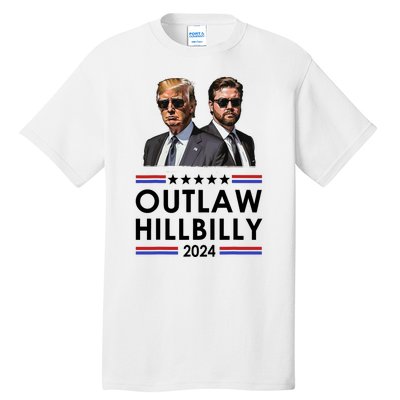 Trump Vance 2024 Outlaw Hillbilly Us Flag Vintage Elections Tall T-Shirt