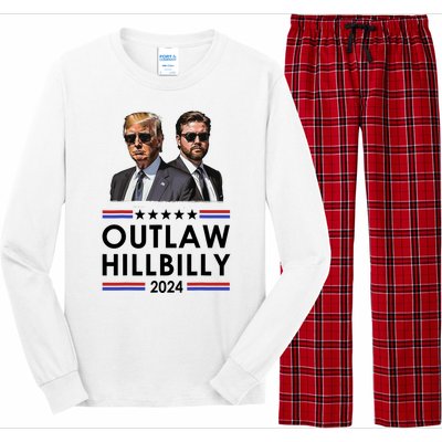 Trump Vance 2024 Outlaw Hillbilly Us Flag Vintage Elections Long Sleeve Pajama Set