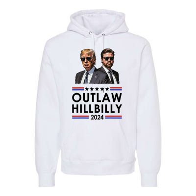 Trump Vance 2024 Outlaw Hillbilly Us Flag Vintage Elections Premium Hoodie