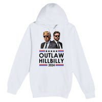 Trump Vance 2024 Outlaw Hillbilly Us Flag Vintage Elections Premium Pullover Hoodie