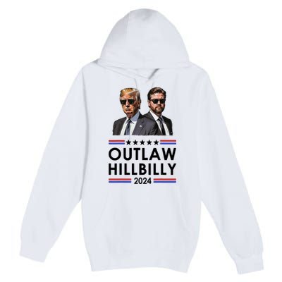 Trump Vance 2024 Outlaw Hillbilly Us Flag Vintage Elections Premium Pullover Hoodie