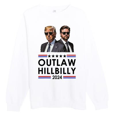 Trump Vance 2024 Outlaw Hillbilly Us Flag Vintage Elections Premium Crewneck Sweatshirt