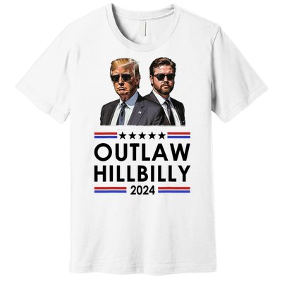 Trump Vance 2024 Outlaw Hillbilly Us Flag Vintage Elections Premium T-Shirt