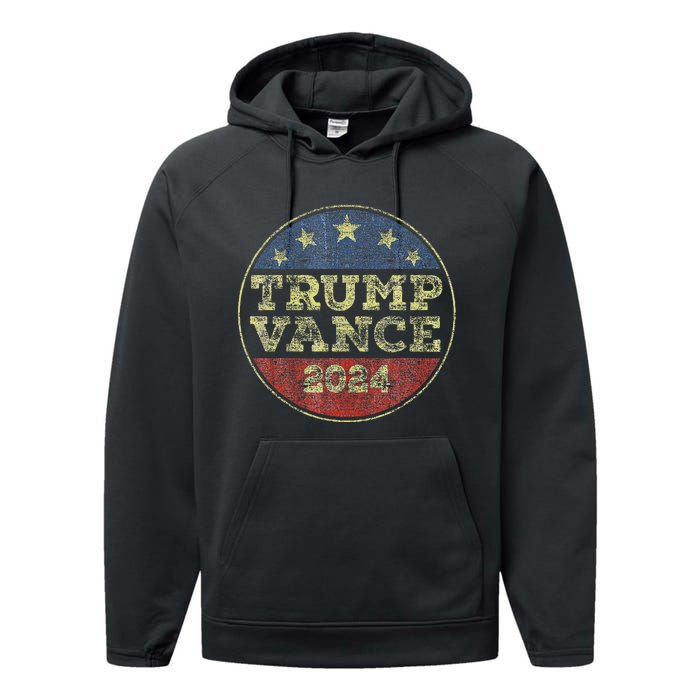 Trump Vance 2024 For President Vp Election 2024 Pocket Performance Fleece Hoodie