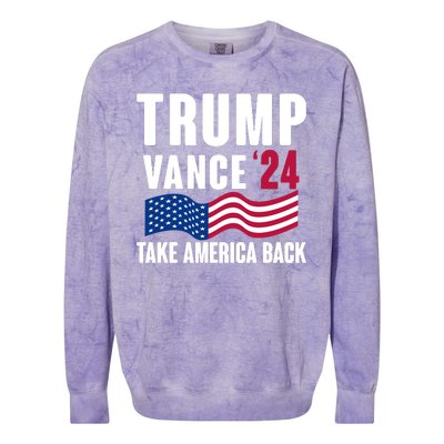 Trump Vance 2024 Take America Back Colorblast Crewneck Sweatshirt