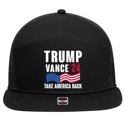 Trump Vance 2024 Take America Back 7 Panel Mesh Trucker Snapback Hat