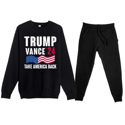 Trump Vance 2024 Take America Back Premium Crewneck Sweatsuit Set