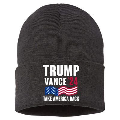 Trump Vance 2024 Take America Back Sustainable Knit Beanie