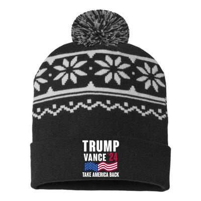 Trump Vance 2024 Take America Back USA-Made Snowflake Beanie