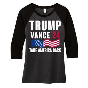 Trump Vance 2024 Take America Back Women's Tri-Blend 3/4-Sleeve Raglan Shirt