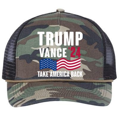 Trump Vance 2024 Take America Back Retro Rope Trucker Hat Cap