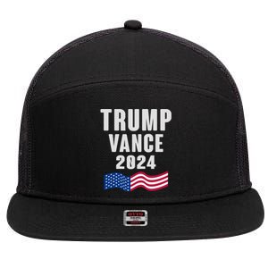 Trump Vance 2024 7 Panel Mesh Trucker Snapback Hat