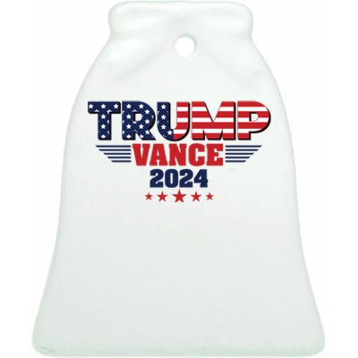 Trump Vance 2024 Jd Vance Pro Trump Supporter Ceramic Bell Ornament