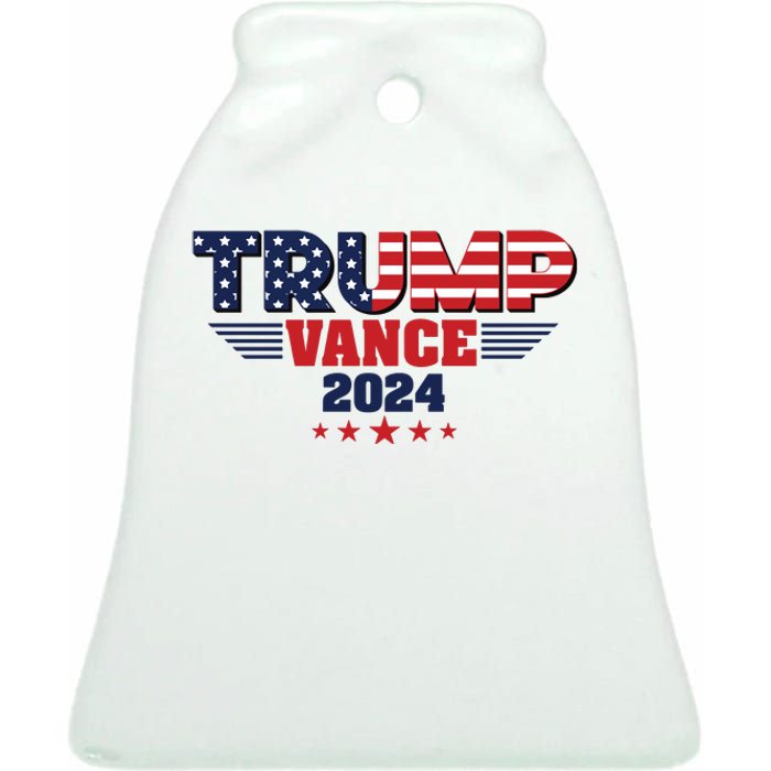 Trump Vance 2024 Jd Vance Pro Trump Supporter Ceramic Bell Ornament