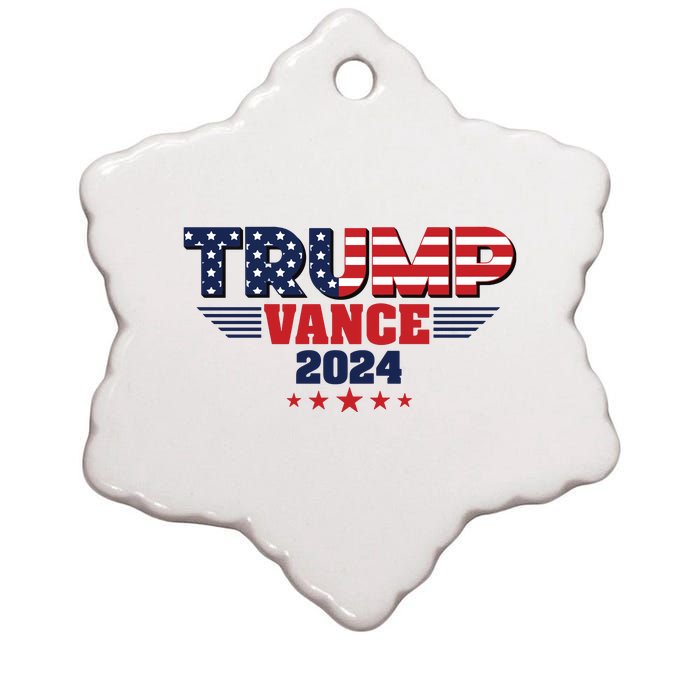 Trump Vance 2024 Jd Vance Pro Trump Supporter Ceramic Star Ornament