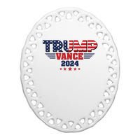 Trump Vance 2024 Jd Vance Pro Trump Supporter Ceramic Oval Ornament