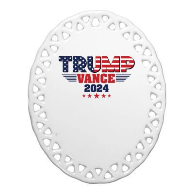 Trump Vance 2024 Jd Vance Pro Trump Supporter Ceramic Oval Ornament