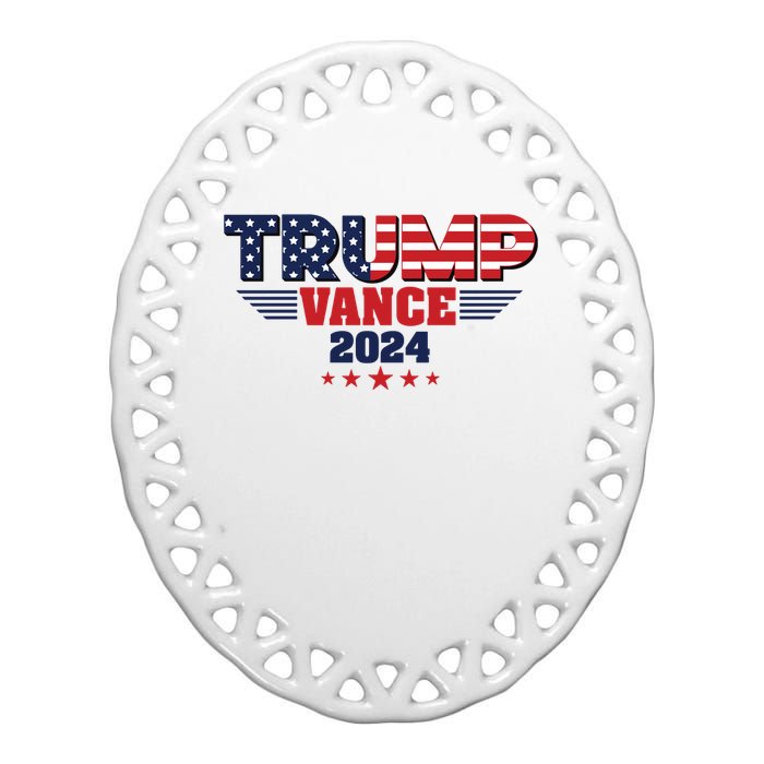 Trump Vance 2024 Jd Vance Pro Trump Supporter Ceramic Oval Ornament