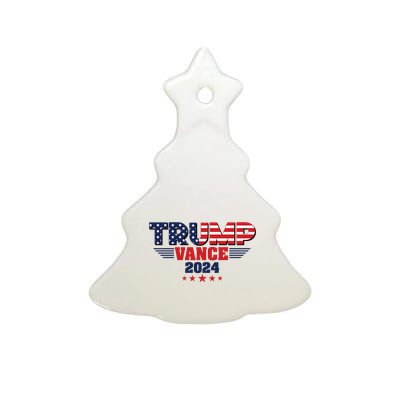 Trump Vance 2024 Jd Vance Pro Trump Supporter Ceramic Tree Ornament