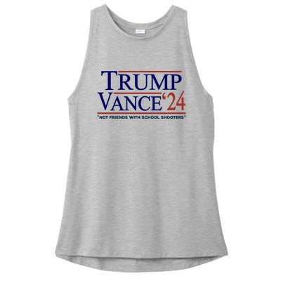 Trump Vance 24 Not Friends With School Shooters Ladies PosiCharge Tri-Blend Wicking Tank