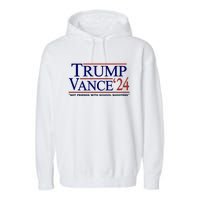 Trump Vance 24 Not Friends With School Shooters Garment-Dyed Fleece Hoodie