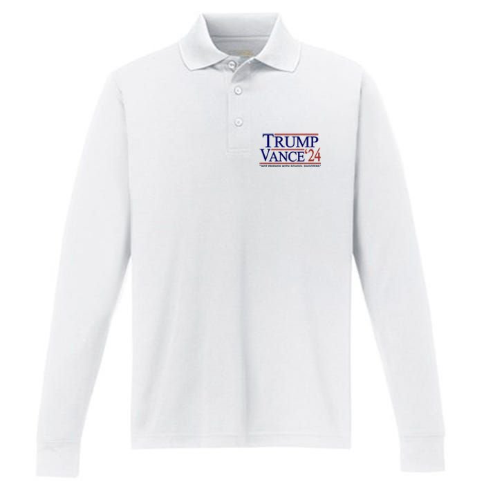 Trump Vance 24 Not Friends With School Shooters Performance Long Sleeve Polo