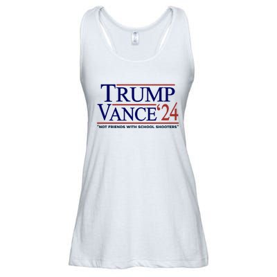 Trump Vance 24 Not Friends With School Shooters Ladies Essential Flowy Tank