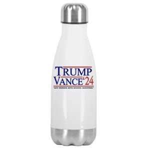 Trump Vance 24 Not Friends With School Shooters Stainless Steel Insulated Water Bottle