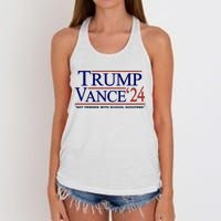 Trump Vance 24 Not Friends With School Shooters Women's Knotted Racerback Tank