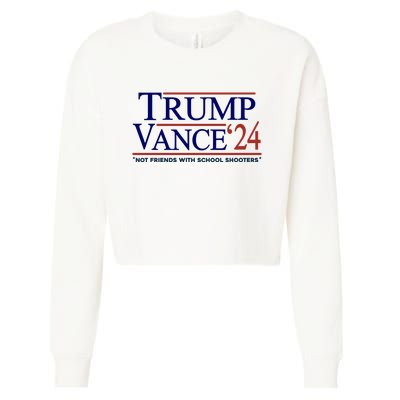 Trump Vance 24 Not Friends With School Shooters Cropped Pullover Crew