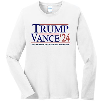 Trump Vance 24 Not Friends With School Shooters Ladies Long Sleeve Shirt