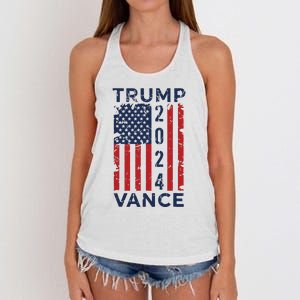 Trump Vance 2024 Us Flag Election President 2024 Women's Knotted Racerback Tank