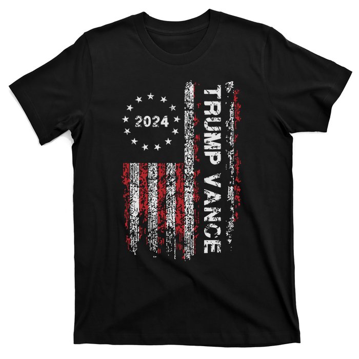 Trump Vance 2024 Us Flag Vintage Election President 2024 T-Shirt