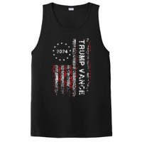 Trump Vance 2024 Us Flag Vintage Election President 2024 PosiCharge Competitor Tank