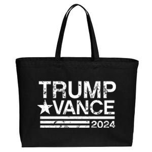 Trump Vance 2024 Retro Stripe Trump Jd Vance Cotton Canvas Jumbo Tote