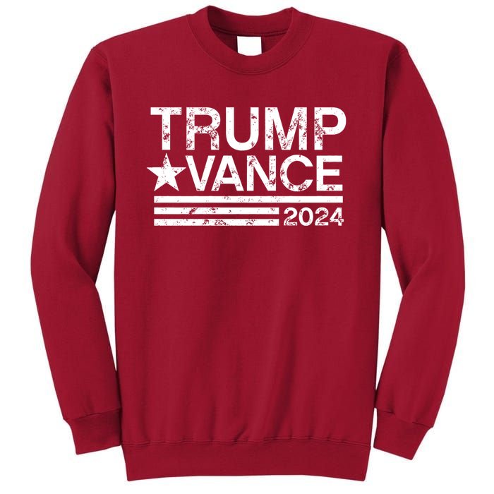 Trump Vance 2024 Retro Stripe Trump Jd Vance Tall Sweatshirt