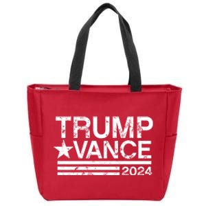 Trump Vance 2024 Retro Stripe Trump Jd Vance Zip Tote Bag