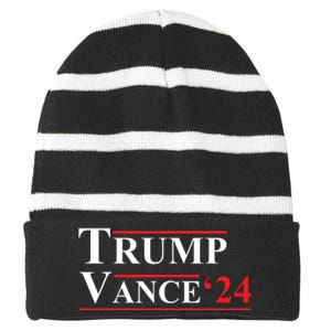 Trump Vance 2024 Vice President Vp Trump 2024 Election Striped Beanie with Solid Band