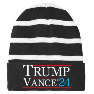 Trump Vance 2024 Trump Campaign T Jd Vance Striped Beanie with Solid Band