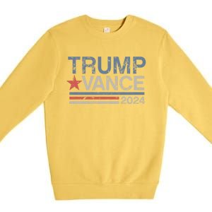 Trump Vance 2024 Retro Stripe Trump Jd Vance Premium Crewneck Sweatshirt