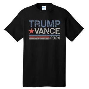 Trump Vance 2024 Retro Stripe Trump Jd Vance Tall T-Shirt