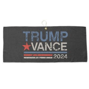 Trump Vance 2024 Retro Stripe Trump Jd Vance Large Microfiber Waffle Golf Towel