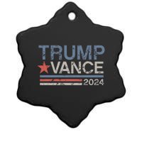 Trump Vance 2024 Retro Stripe Trump Jd Vance Ceramic Star Ornament