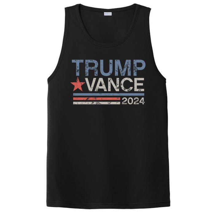 Trump Vance 2024 Retro Stripe Trump Jd Vance PosiCharge Competitor Tank