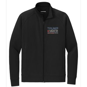 Trump Vance 2024 Retro Stripe Trump Jd Vance Stretch Full-Zip Cadet Jacket