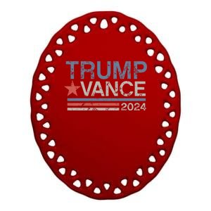 Trump Vance 2024 Retro Stripe Trump Jd Vance Ceramic Oval Ornament