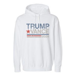 Trump Vance 2024 Retro Stripe Trump Jd Vance Garment-Dyed Fleece Hoodie